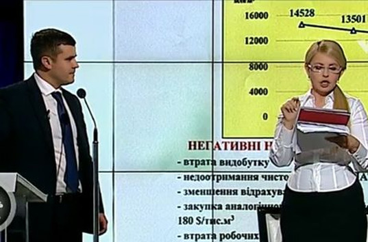 Тимошенко поругалась с главой компании «Укргаздобыча» Олегом Прохоренко