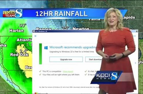 Прогноз погоды прервало обновление Windows 10 в прямом эфире (видео)