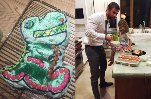 Забавный торт на день рождения дочери испек актер Крис Хемсворт