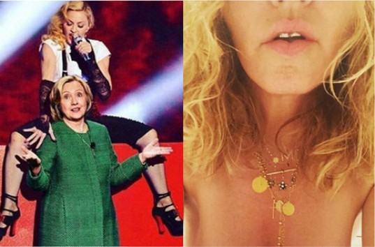Голое селфи сделала Мадонна в поддержку Хиллари Клинтон на выборах (ВИДЕО)