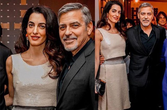 Впервые вышла в свет после слухов о беременности Амаль Клуни