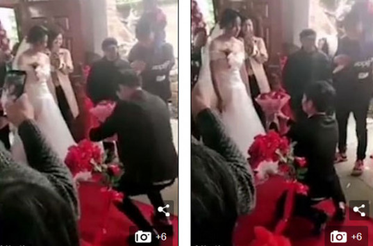 Невеста отказала жениху, неправильно вставшему на колени (ВИДЕО)