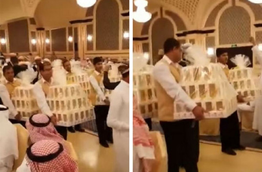 Каждый гость получил в подарок IPhone 8 на свадьбе в Саудовской Аравии (ВИДЕО)