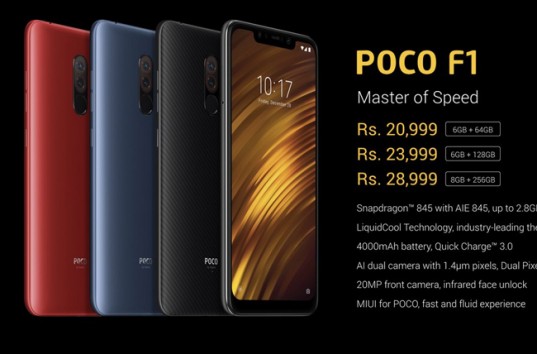 Xiaomi сегодня в Индии представила свой флагманский смартфон «Poco F1» за $300