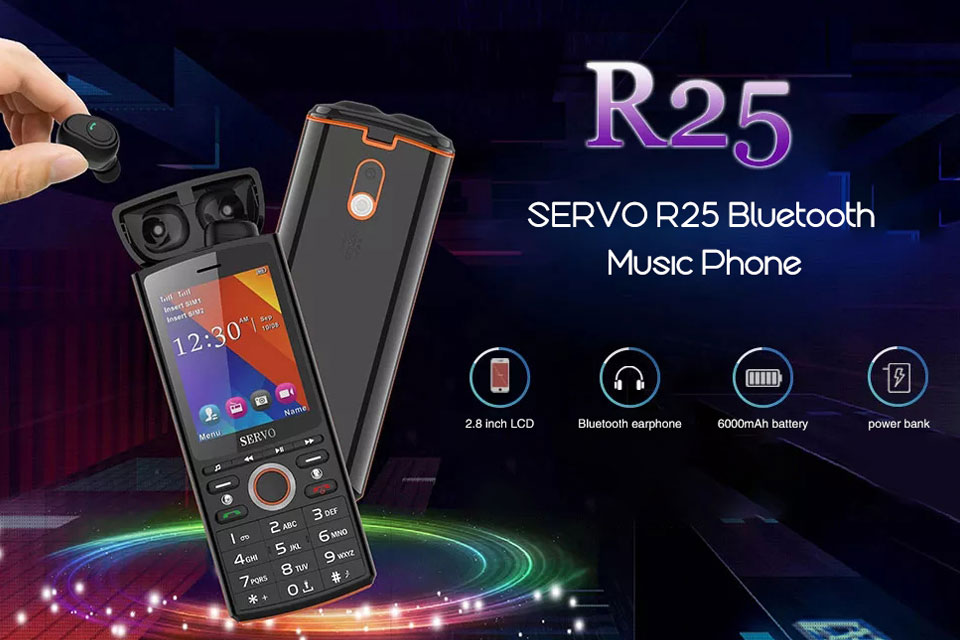 Выпущен кнопочный телефон SERVO R25, в который вставляются TWS-наушники
