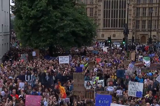В Лондоне прошел многотысячный митинг против выхода Великобритании из ЕС