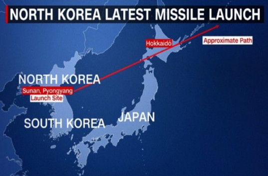 Новый запуск ракеты КНДР: Баллистическая ракета прошла через воздушное пространство Японии