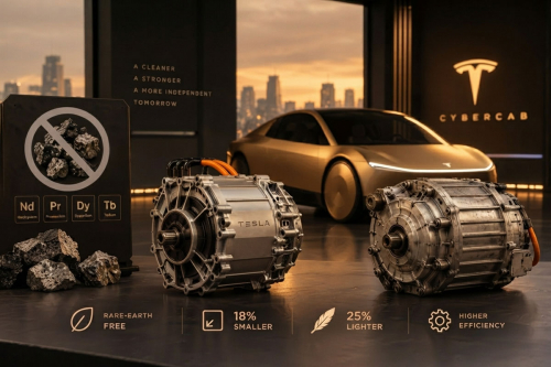 Tesla Cybercab получила двигатель без редкоземельных металлов