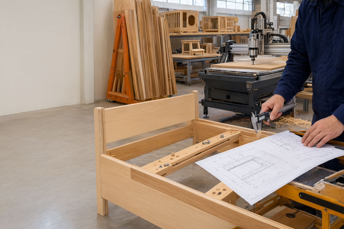 Custom wooden floor bed product by Wonfulity