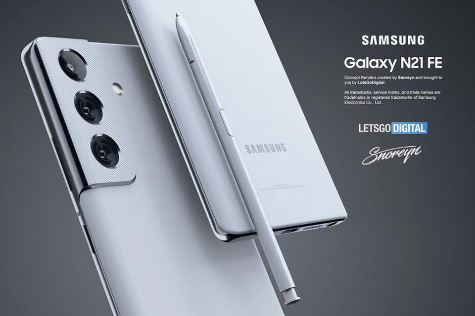 Samsung Galaxy Note 21 FE появился на концепт-рендерах с поддержкой S Pen