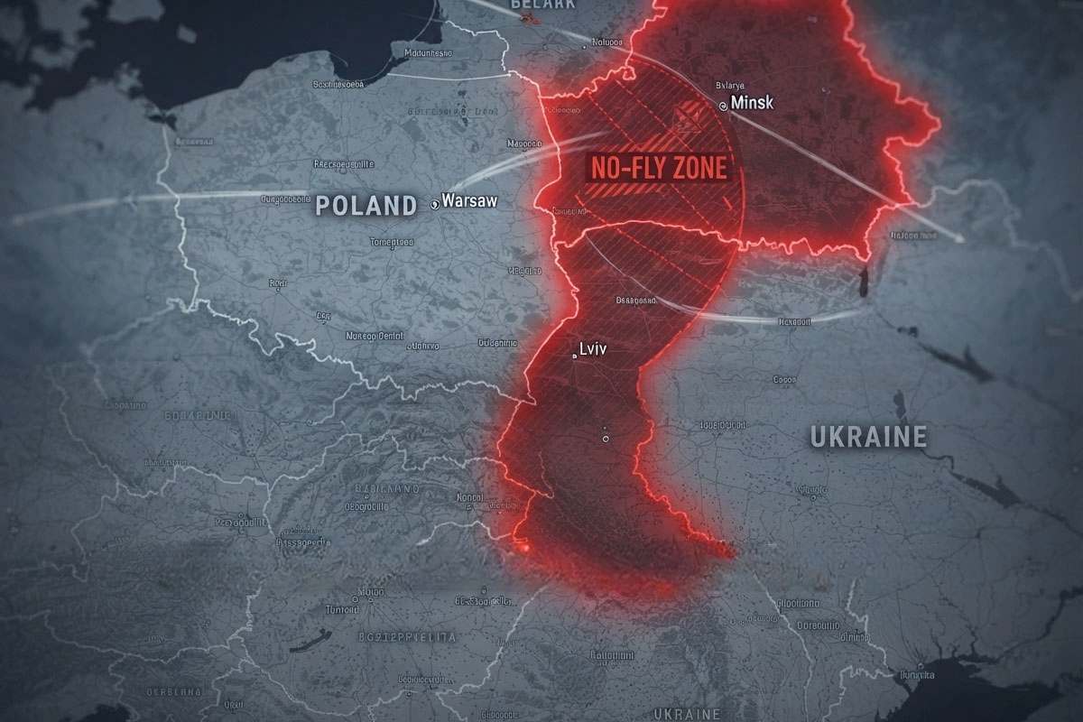 Польша частично закрывает небо на границе с Украиной и Беларусью